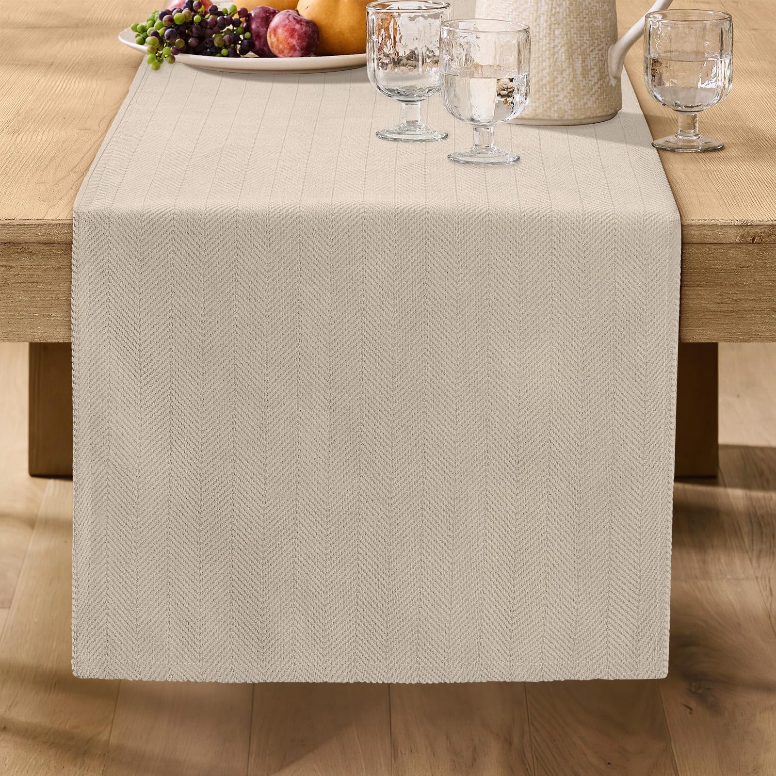 ZWJD Moderner Salbeigrüner Tischläufer, Waschbar, Mit Elegantem Design, Weich und Luxuriös, Dekorativ für Wohnzimmer, Esstisch, Innendekoration,Küche, Urlaub & Party Dekor