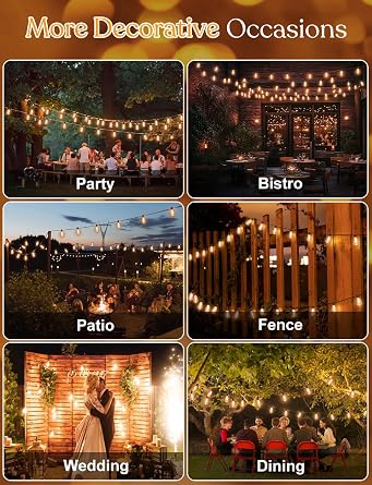 150FT LED Outdoor String Llights Patio Lights Outdoor Waterproof for Outside 2700K Vintage Edison Bulb String Light Shatterproof Hanging Light for Cafe Porch Deck