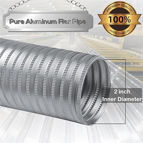 Miniatura 3 de Kit de entrada de aire fresco para estufa de pellets, kit de aire frío exterior de 2 x 60 pulgadas para tubería de estufa de pellets, tubo de