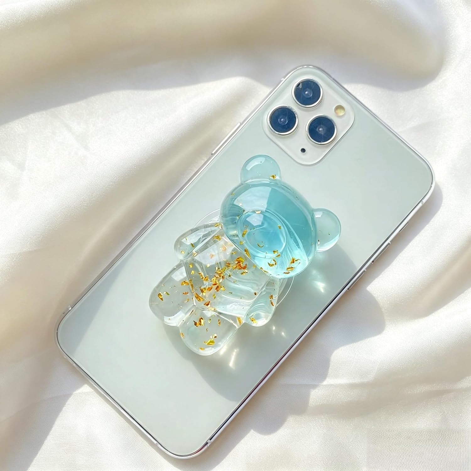 2pcs Phone Finger Holder Cute 3D Gummy Bear Glitter Phone Grip Stander image 5