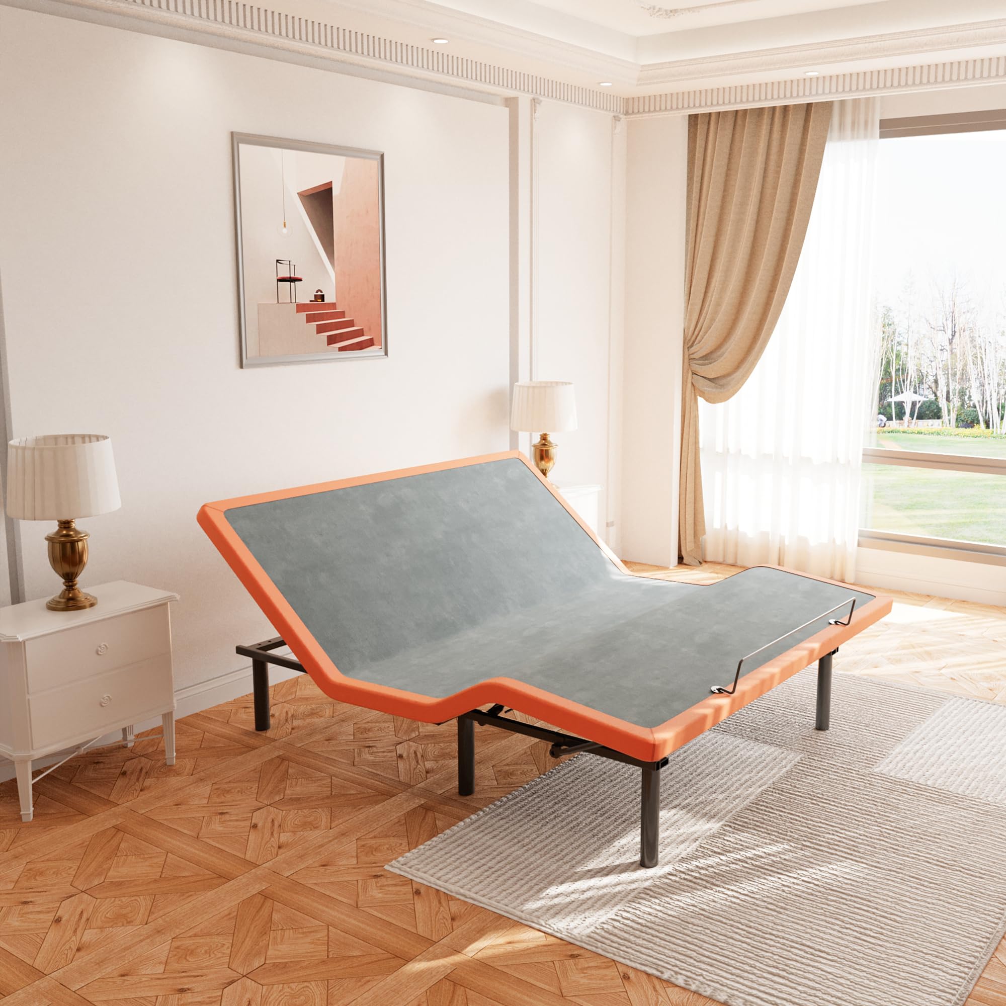 ESHINE Adjustable Bed Frame King, Zero Gravity, Ergonomic Electric Bed Base
