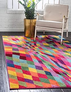 Unique Loom Estrella Collection Geometric, Abstract, Colorful, Modern, E...