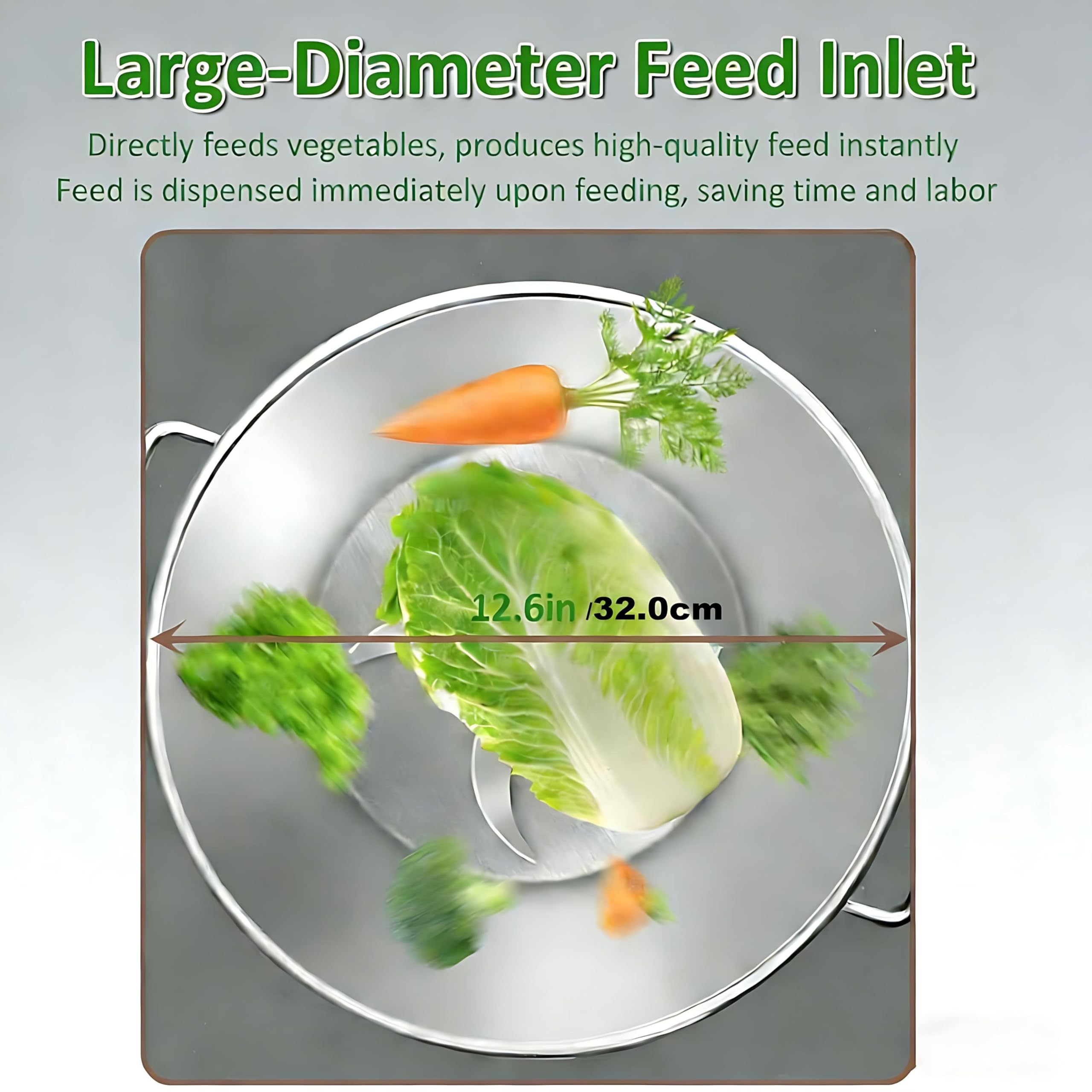 Robot da Cucina Commerciale, Tritatutto Elettrico per Verdure da 1800 W, in Acciaio Inox Spesso, 3500 Giri/min, per mangimi per Animali, Verdure, Cereali, Arachidi, Zenzero, Aglio