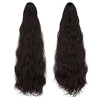 Vista 5 de Extensión de cola de caballo con clip de garra, extensión de cola de caballo rizada, extensión de cola de caballo ondulada, extensiones de cabello
