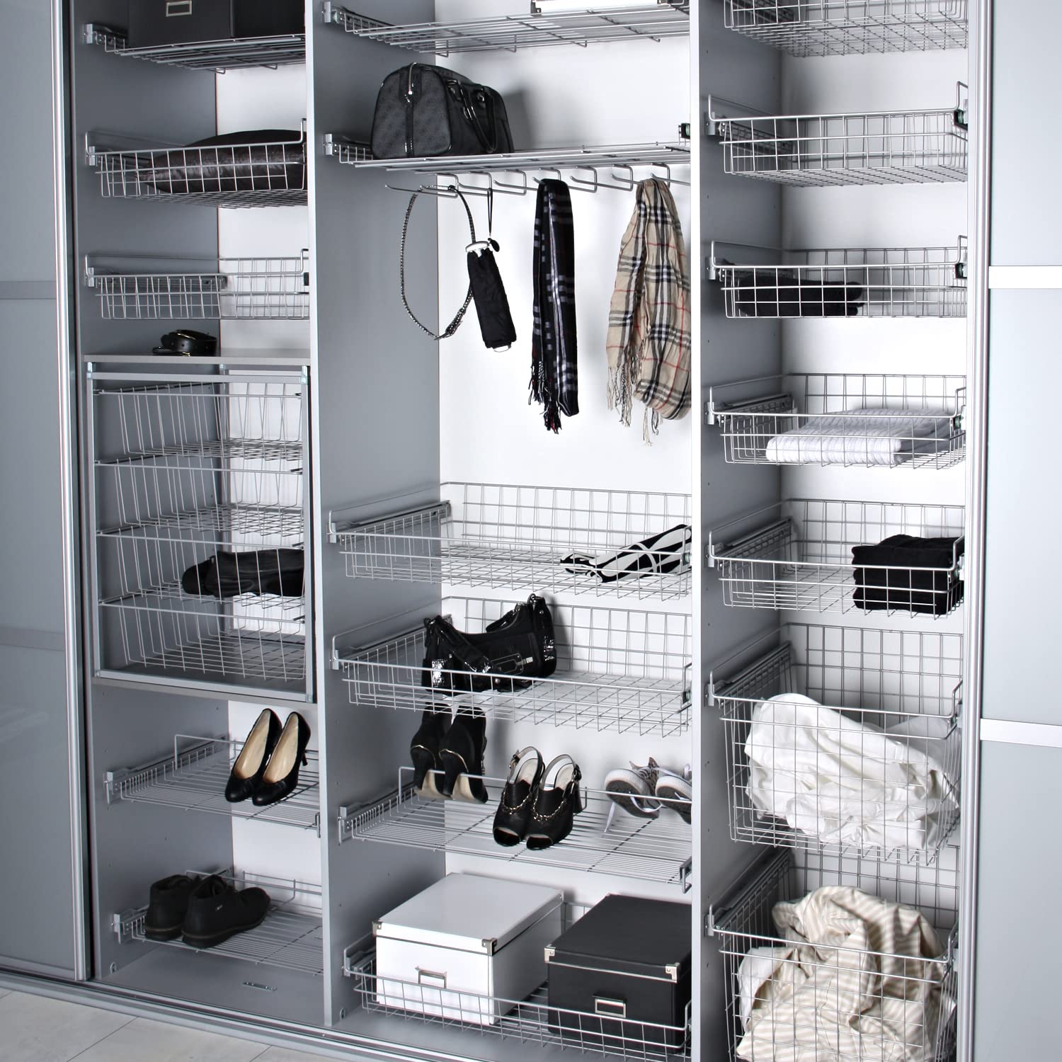 Dickly Ausziehbarer Drahtkorb L - Organizer Für Schubladen & Regale Weiß