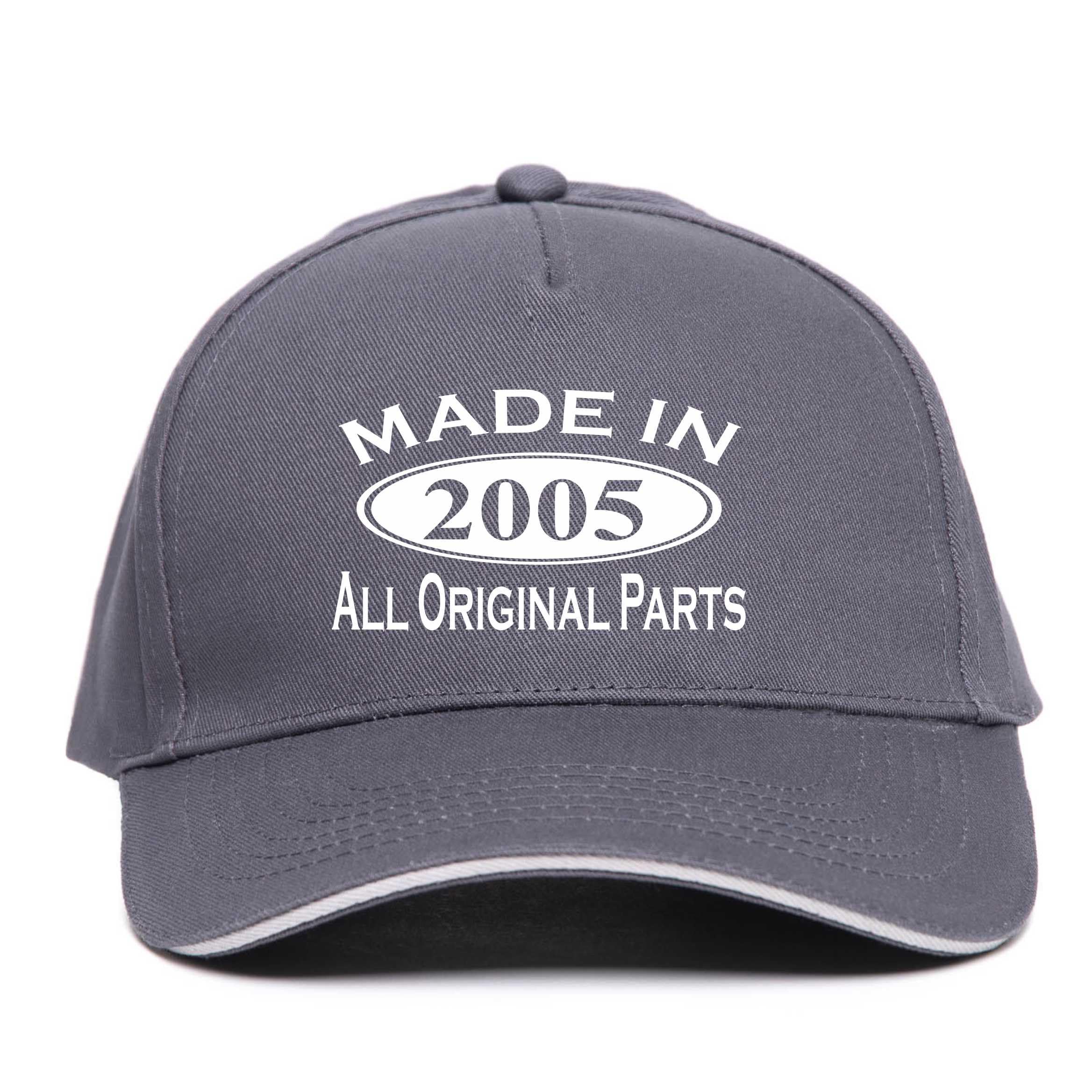 Print4u Unisex Grey Made In 2005 Baseball Cap 21St Birthday Gift Age 21 For Men & Women
