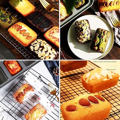 Miniatura 5 de Antiadherente Mini Pan Pan Pastel Pan Bandeja Hornear Acero al Carbono Utensilios para hornear 8 cavidades (dorado)