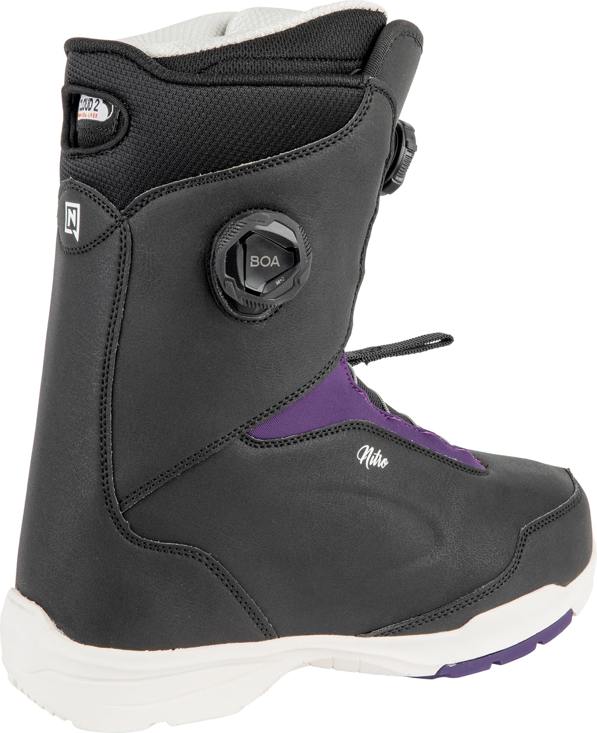 Nitro SCALA BOA Boot All Mountain Freeride Freestyle - Sistema di allacciatura rapida per snowboard, colore nero, MP 25.0, EU 38 2/3, US WMN 7,5