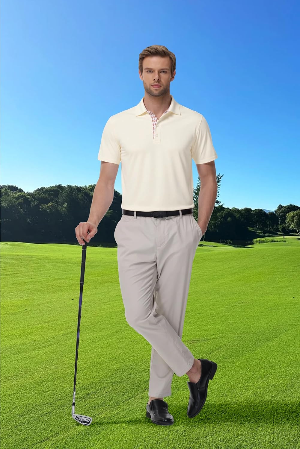 EOUOSS Golf Polo Shirts for Men Short Sleeve Moisture Wicking Dry Fit Performance Designed Collared Solid Casual Polo Shirt - Image 4