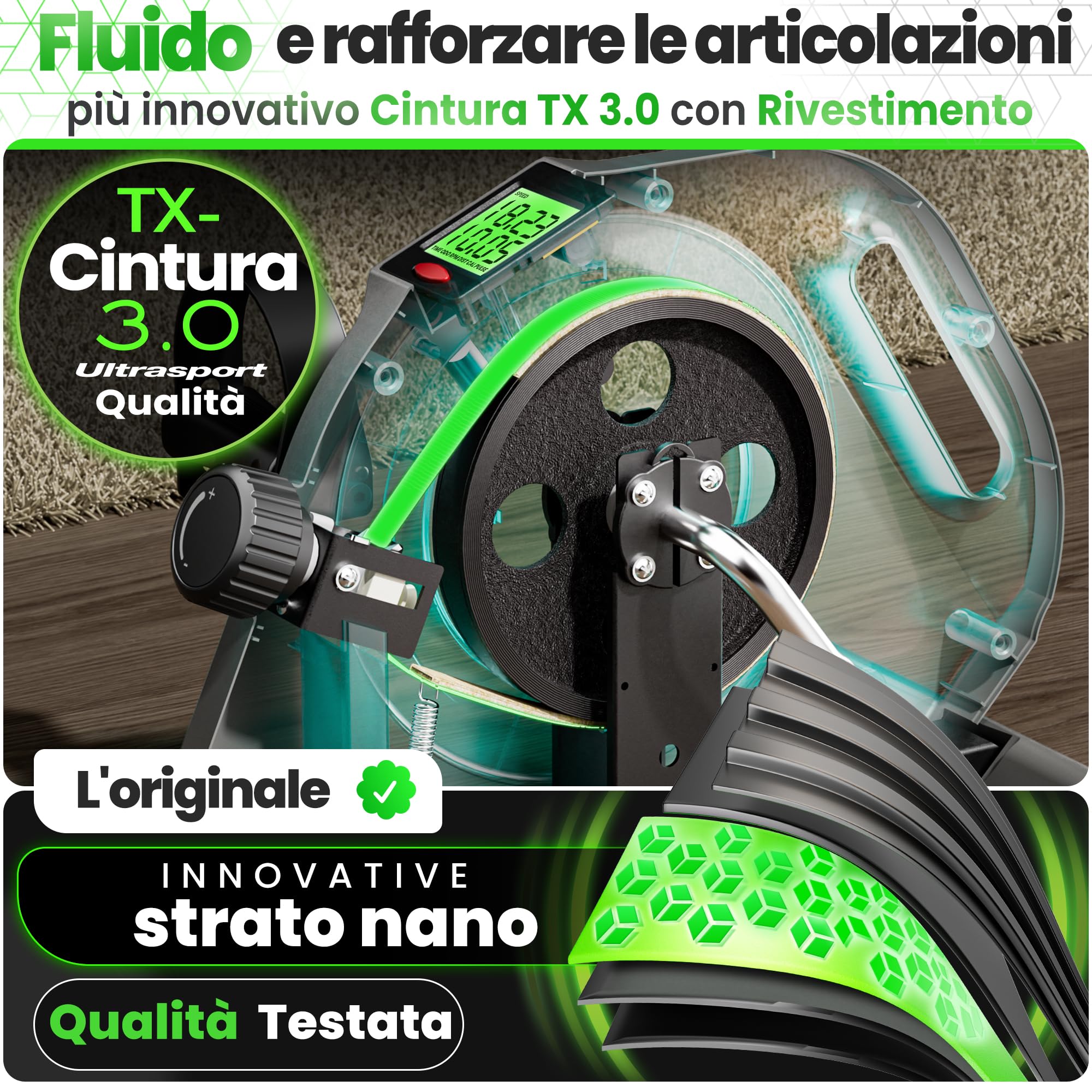 Ultrasport Mini Bici, Compact Cyclette Esercitatore, per Braccia e Gambe Esercitatore a Pedale, Ideale per Anziani