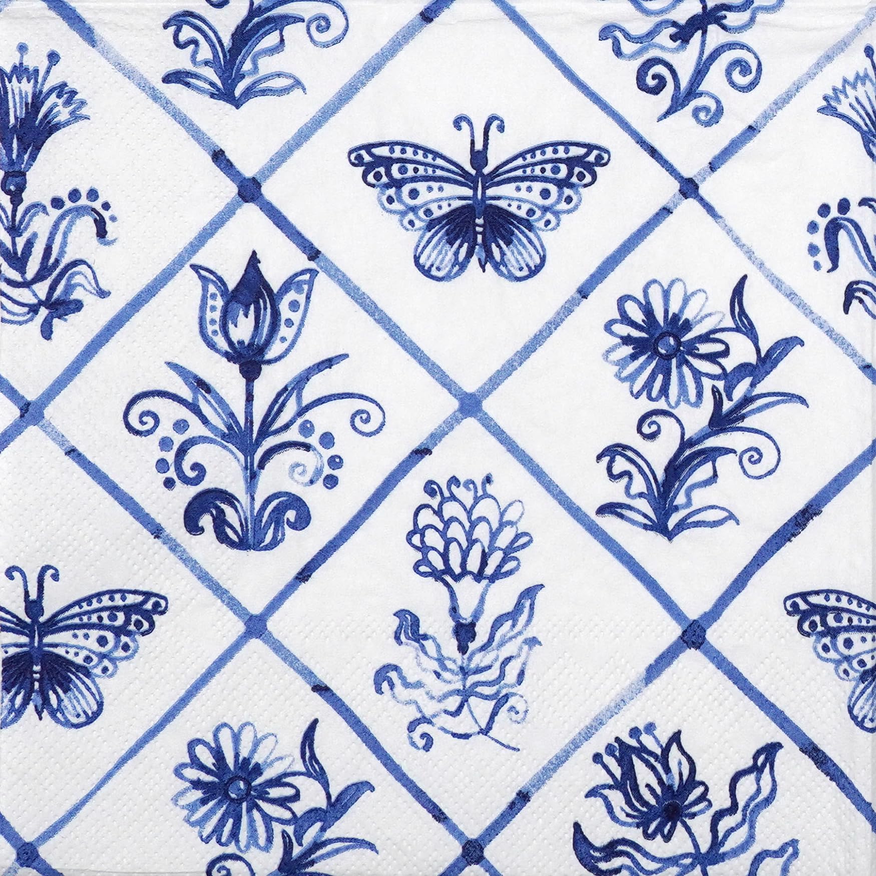 Ambiente Multicolor 20 Paper Napkins - Diamond Shaped Tiles - Table Decoration With Motif Also For Party Or Decoupage 33X33cm 3 Ply