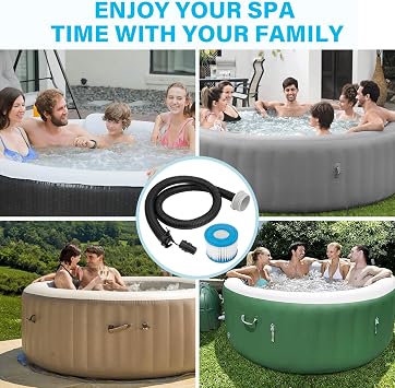 Hot Tub Air Inflation Hose P6931 & Hot Tub Filter Cartridge for Lay-Z Spa