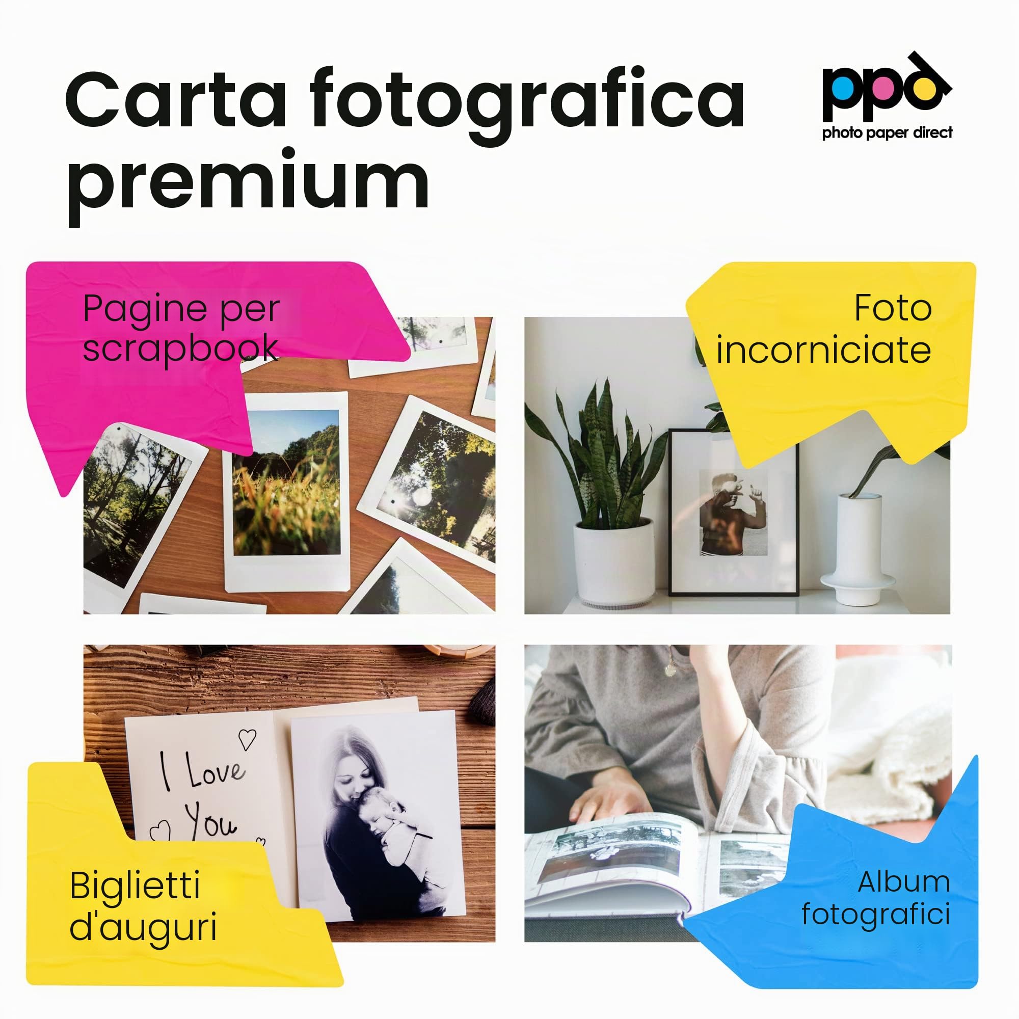 PPD A3 Plus 100 Fogli 280g Carta Fotografica Premium Satinata Perlata Per Stampanti A Getto D'Inchiostro Inkjet - PPD-23-100