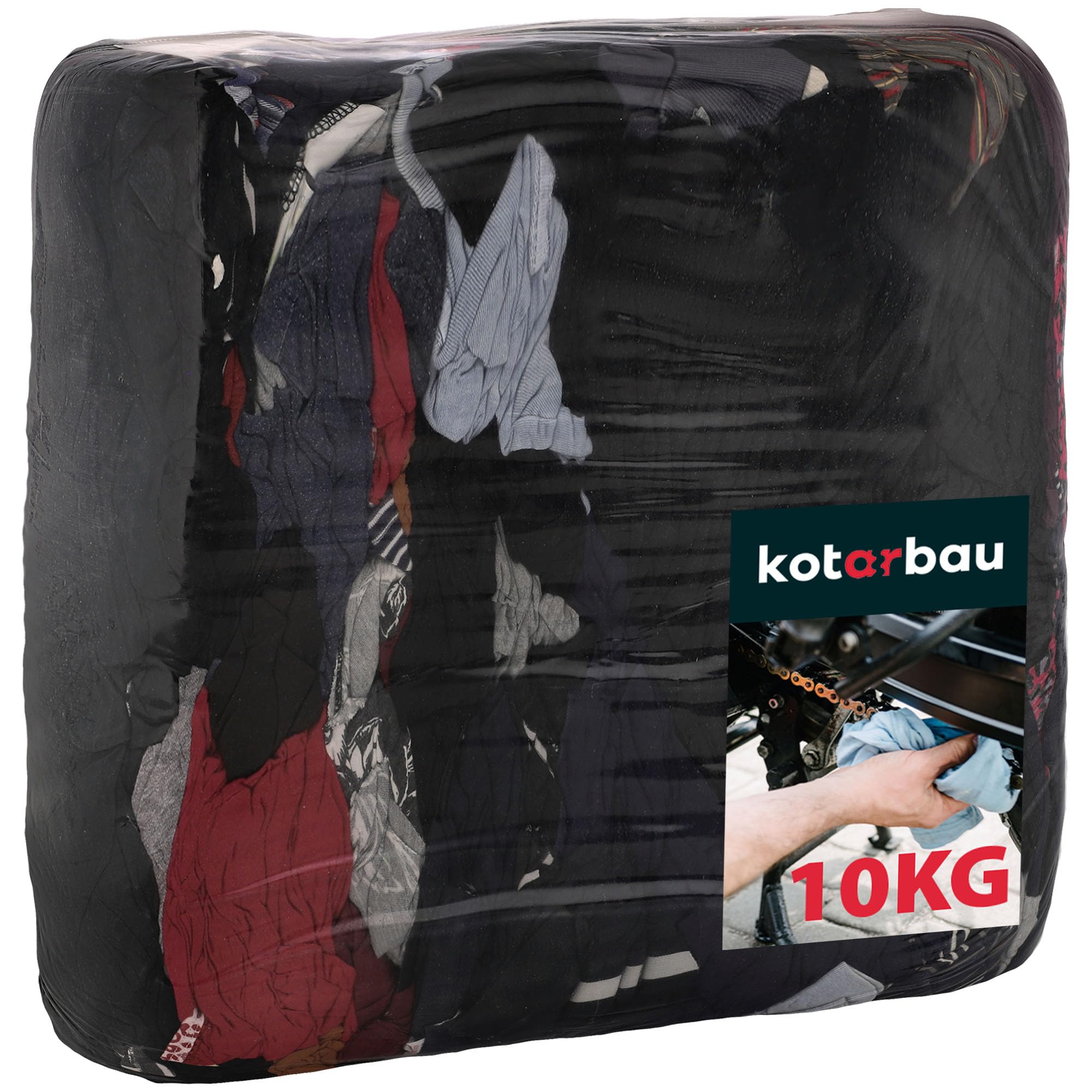 KOTARBAU Paños de limpieza para taller, 10 kg, de algodón, paños de limpieza para coche, paños de limpieza industriales, para taller, paños de cocina, paños para chimenea, juego de cuidado del coche