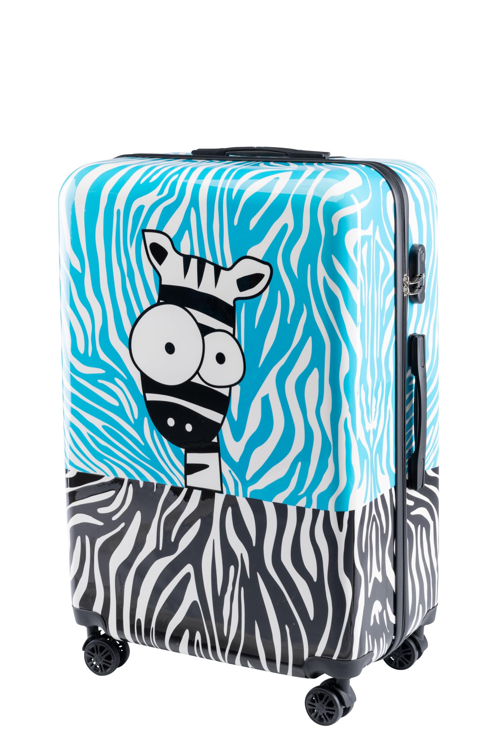 Xonic Reisekoffer – Koffer groß mit Rollen als Hartschalenkoffer – Trolley in Größe M L XL oder im Set Polycarbonat Koffer & Trolleys für Damen, Kinder & Familien (Zebra, XL)