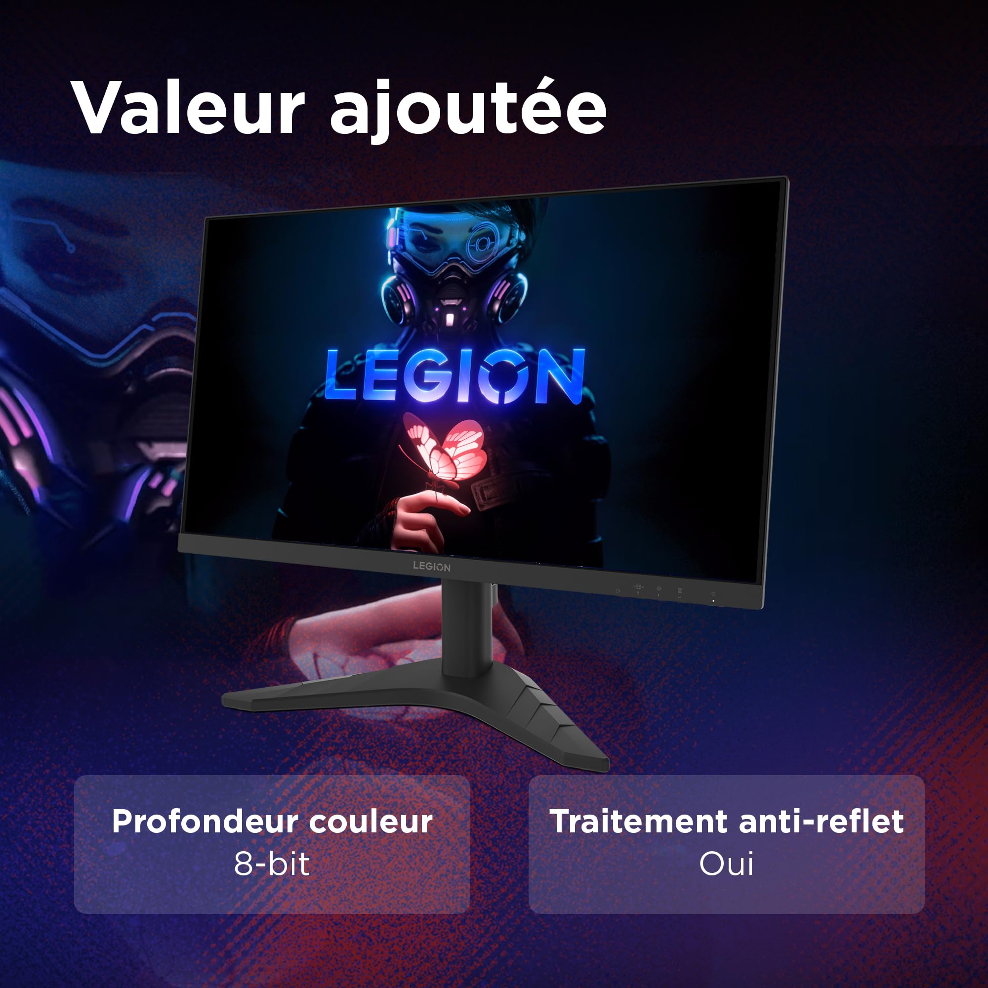 Lenovo Legion R24s Écran 23.8'' FHD IPS 144 Hz 1 ms HDMI DP Noir