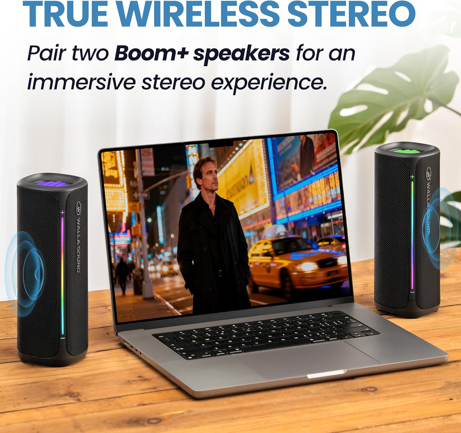 Walla Boom+ Portable Bluetooth Speaker - 20W High-Power Audio, IP67 Waterproof, TWS Pairing, USB-C Charging, 8 Hours Playback, Bluetooth 6.0, Designed for Indoor Outdoor