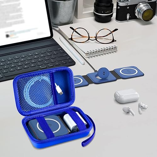 Miniatura 6 de Funda de viaje para UCOMX para nanopara Iseyyoxpara LISENpara cargador inalámbrico RTOPS 3 en 1, estación de carga magnética plegable, bolsa de