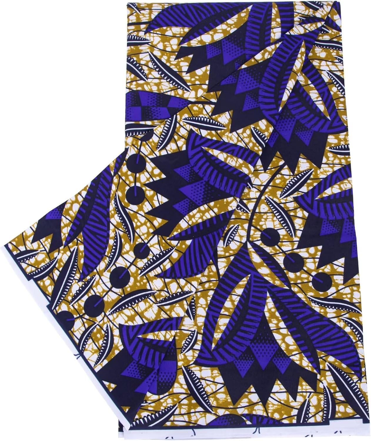 HollandaisWax African Print Fabric 6 Yards Vintage Tribe Kente Cloth Polyester Fabric Crafts Sewing Dress 6694B