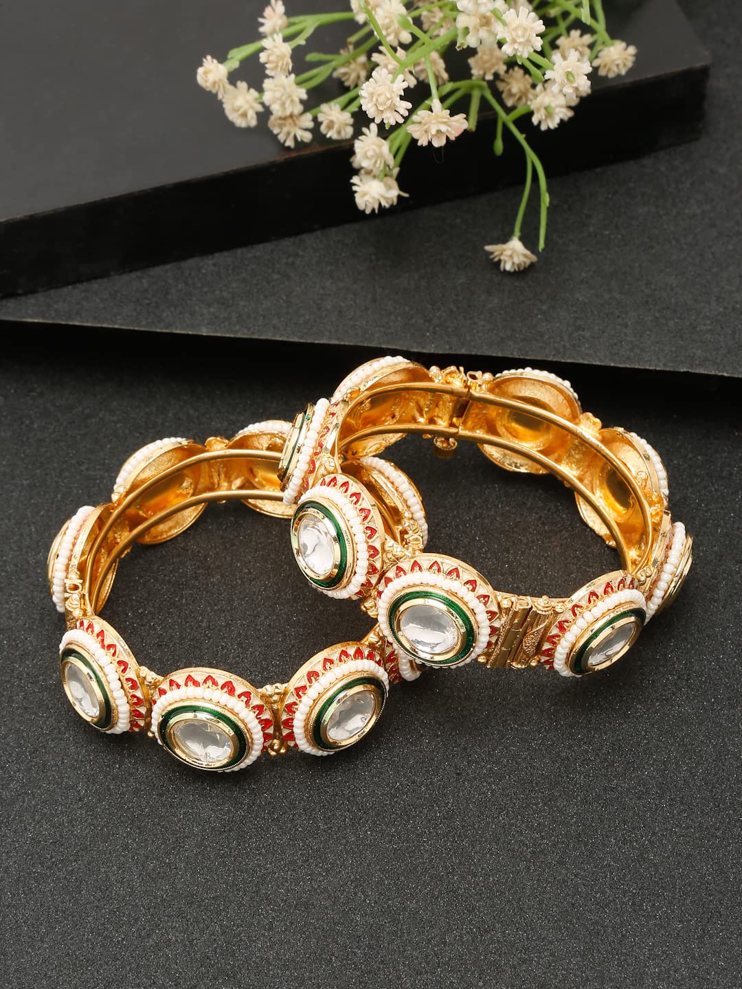 Gold Celebrity Inspired Plated Bangles (YBBN_92103) 2.6
