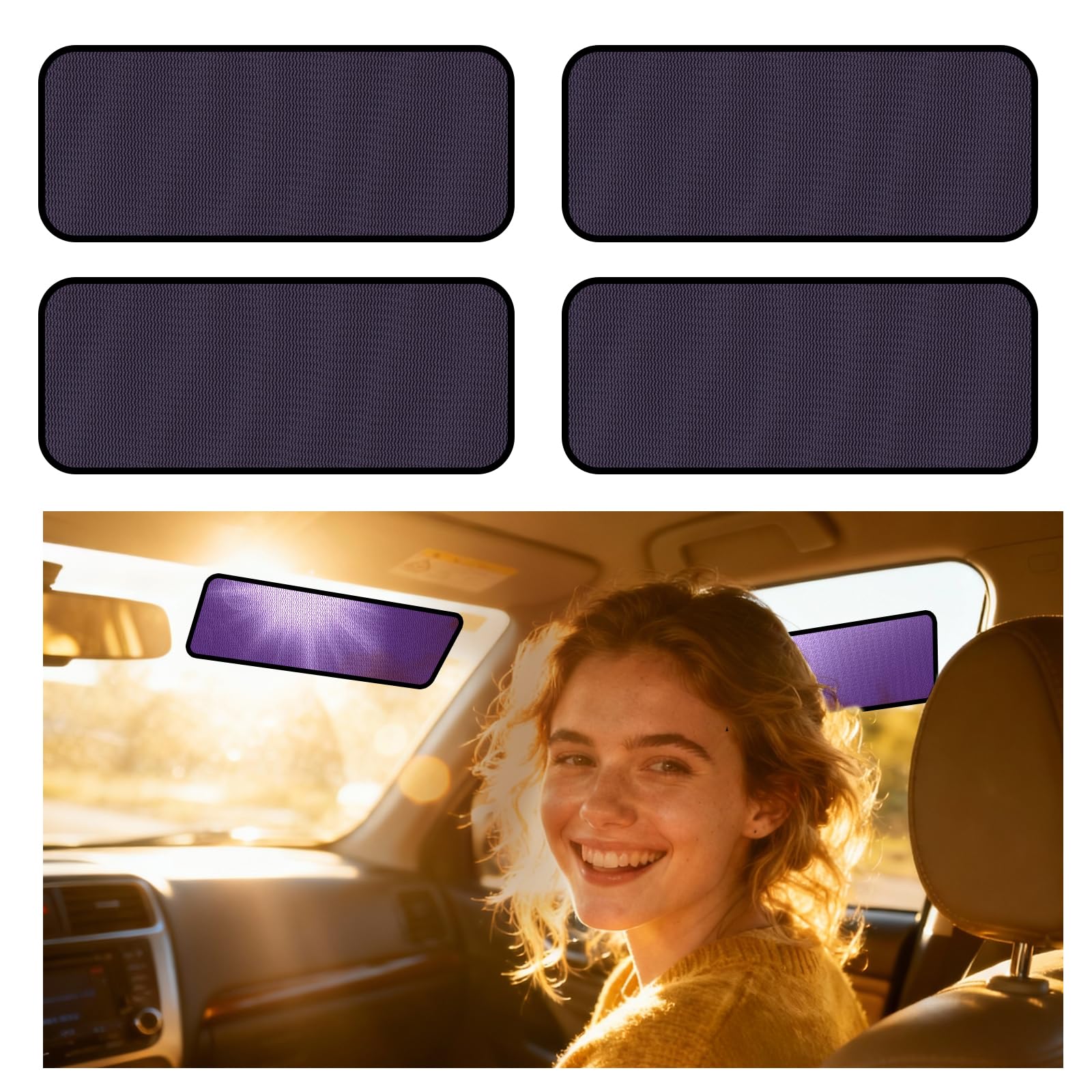 XCBYT Square Car Window Shades 4 Pack