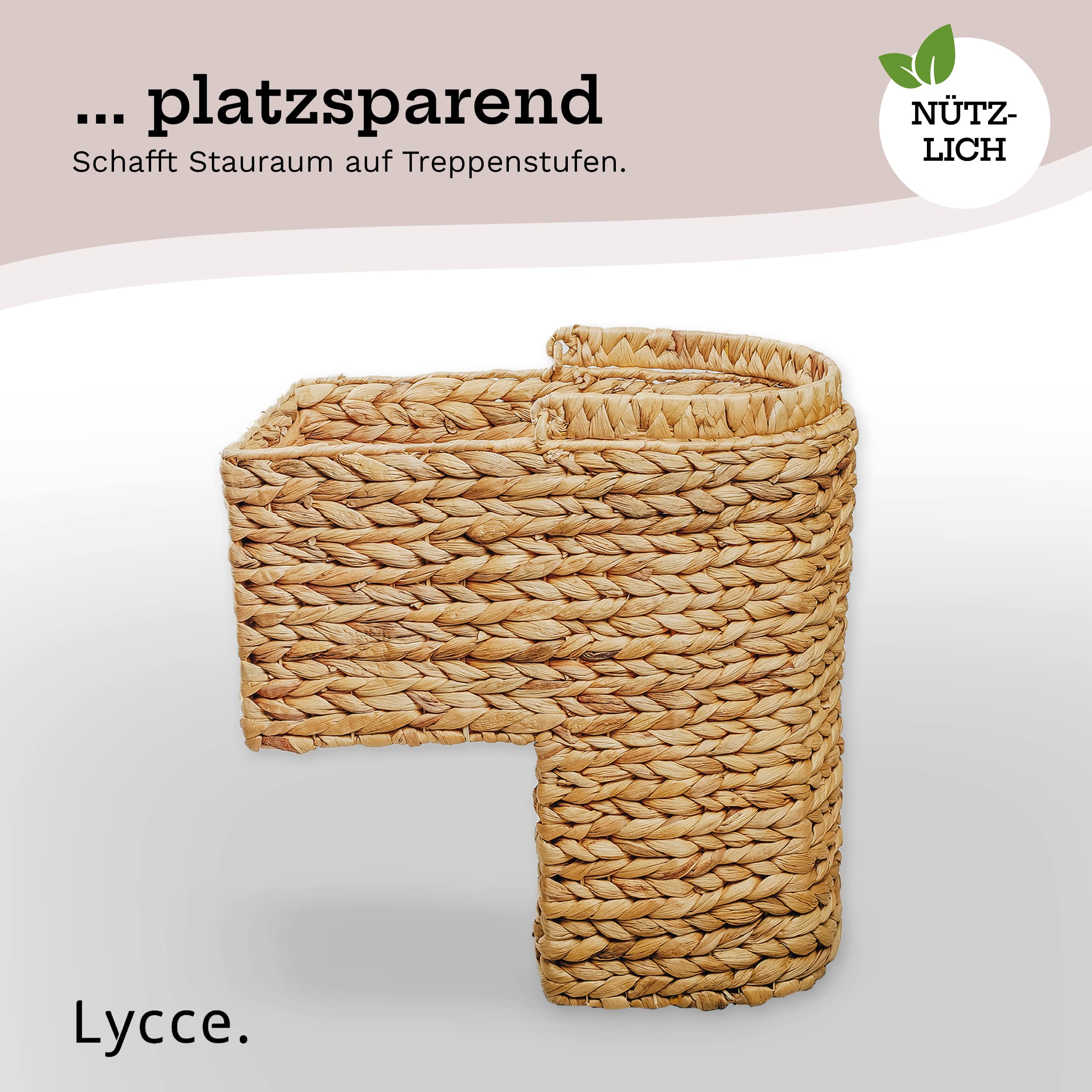 Lycce Panier, marron, jacinthe d'eau, en forme de L, 40 cm x 40 cm x 60 cm