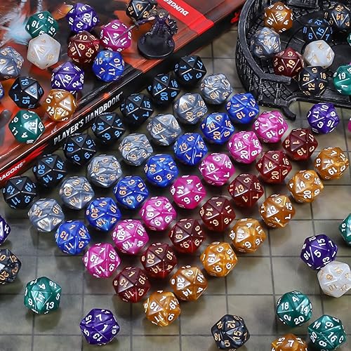 Miniatura 41 de CiaraQ Dados poliédricos DND (100 unidades) con una bolsa de dados compatibles con juegos de mesa de rol de Dungeons and Dragons DND RPG MTG