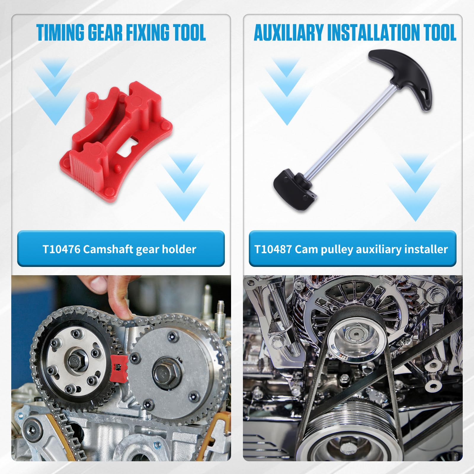 Outil Calage Courroie Distribution Moteur Jeu D'outils Calage d'arbre à Cames et Vilebrequin pour VAG EA211 1.0L 1.2L 1.4L 1.6L FSI TSI TFSI Compatible avec VW/Golf VII/Jetta/Skoda