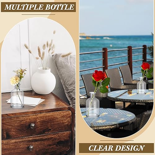 Miniatura 6 de Lallisa Paquete de 30 jarrones de cristal pequeños a granel pequeños jarrones de flores para centros de mesa, botellas de vidrio decorativas,