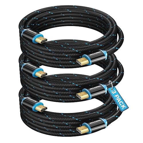 Miniatura 7 de Cable HDMI 4K Ultra HD de 3 pies (paquete de 100) cable HDMI 2.0 trenzado de nailon, alta velocidad de 18Gbps 4K a 60Hz HDR, 3D, 2160p, 1080p, HDCP