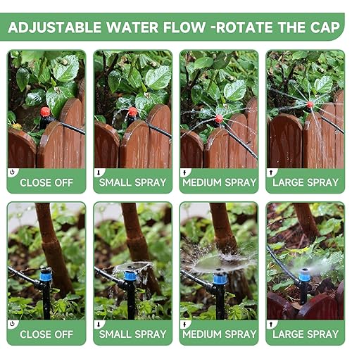 Miniatura 6 de Quick-Connect - Kit de sistema de riego por goteo de 200 pies, sistema automático de riego de plantas de jardín para invernadero, patio, césped, con