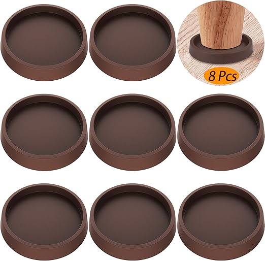 Furniture Leg Coasters 8Pcs Caster Cups 2.5”Non Slip Rubber Pads