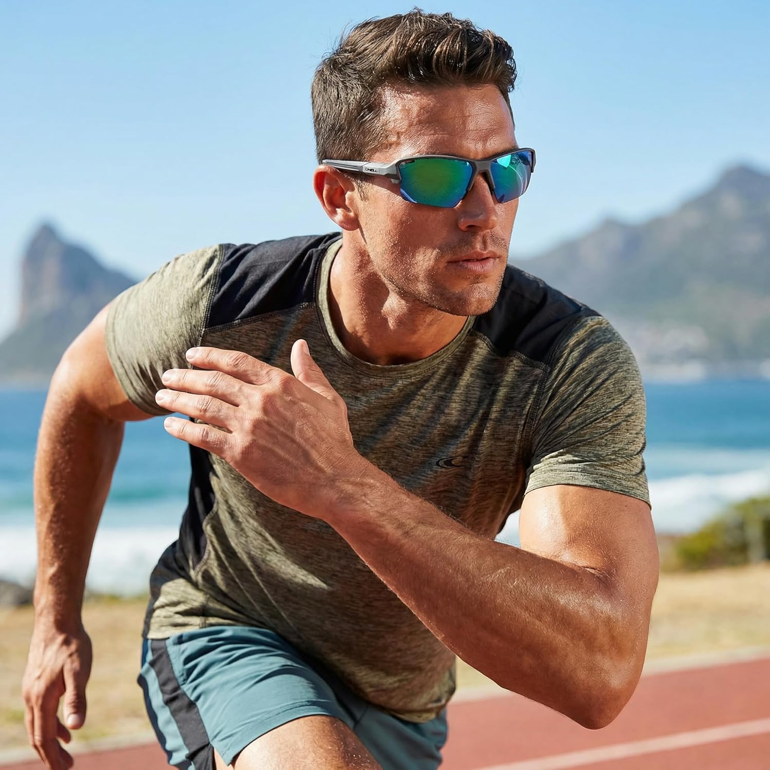O'NEILL FREERIDE 2.0 Men's Semi-Rimless Sports Performance Polarized Sunglasses, UV400 Protection, 68 mm