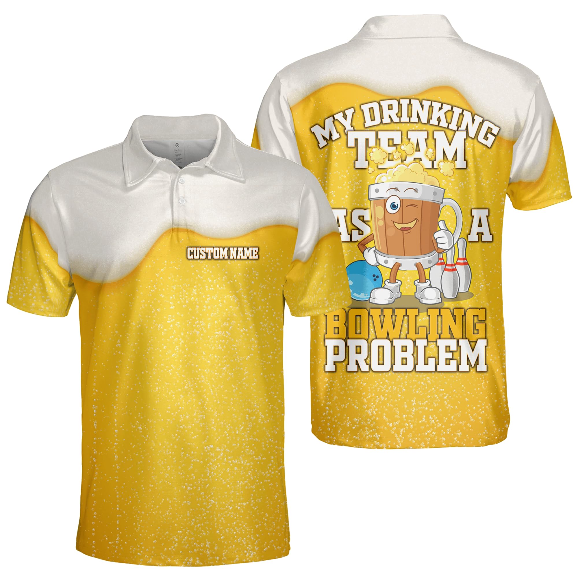 Logo Infusion I AM Bowling Jersey Short Sleeve Sash Collar 2282-IAB Made in USA (US, Alpha, Medium, Regular, Regular, Multi)