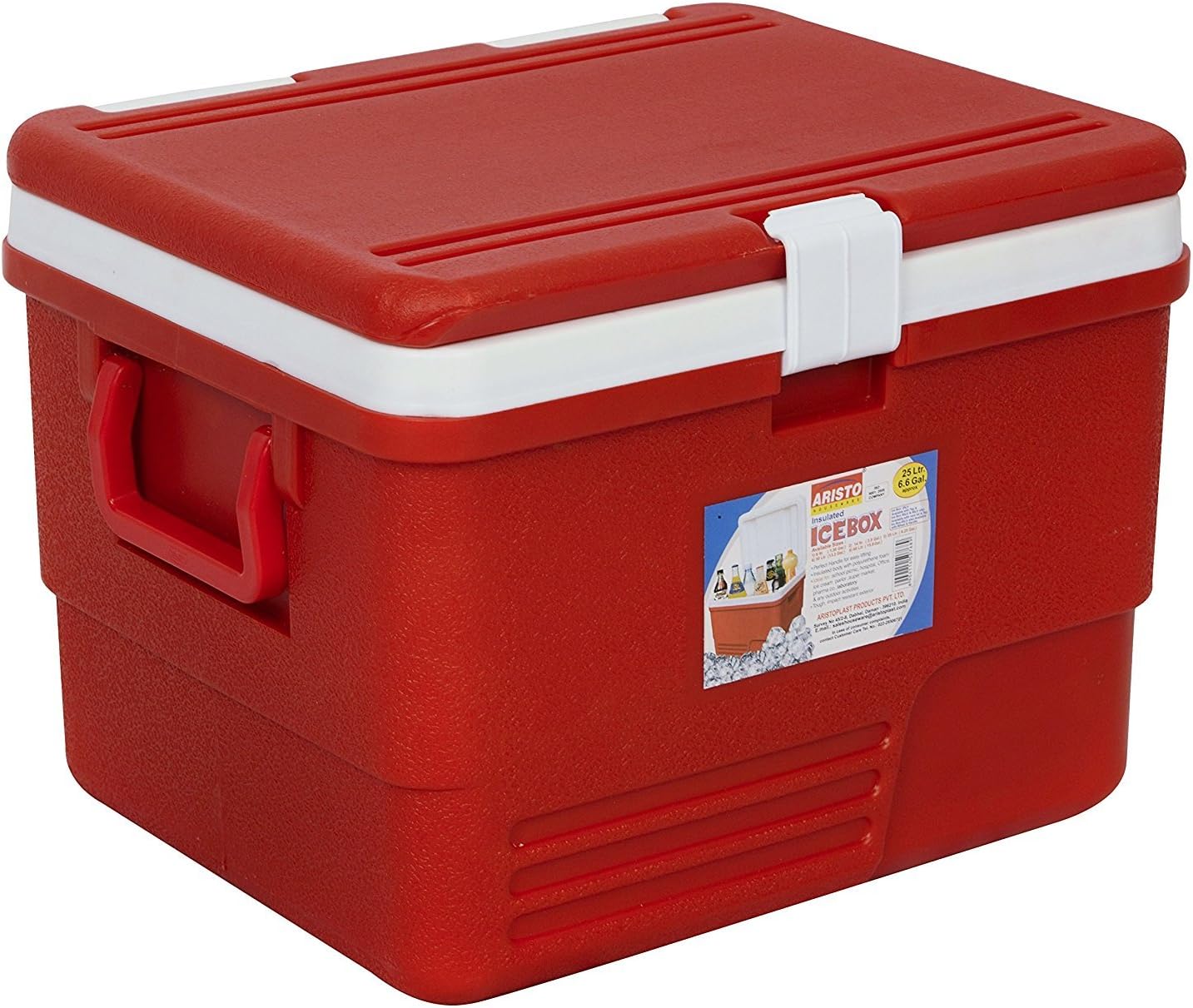 Aristo Multipurpose Insulated Plastic Chiller Ice Box, 25 Ltrs, Red