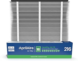AprilAire 216 Replacement Filter for AprilAire Whole House Air Purifiers - MERV 16, Allergy, Asthma, & Virus, 20x25x4 Air Filter (Pack of 1)