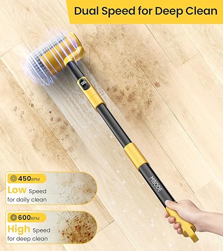 Miniatura 4 de Limpiador eléctrico giratorio, cepillo de limpieza inalámbrico para el hogar, 600 RPM y 2.5 horas de funcionamiento con cabezal de cepillo