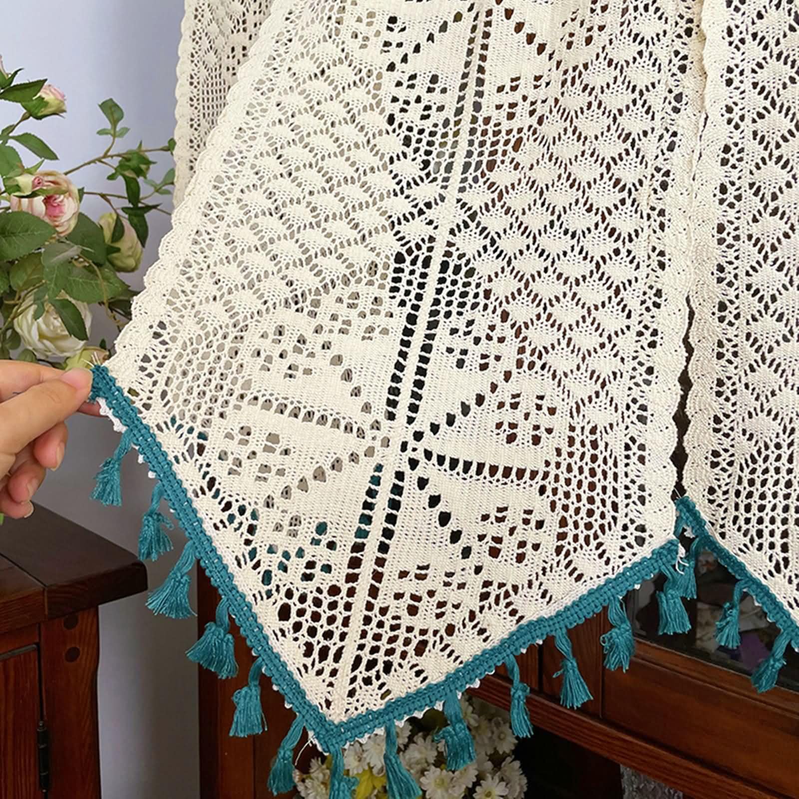 Tenda corta moderna, 90 cm di larghezza, con tasca per asta, 1 pezzo