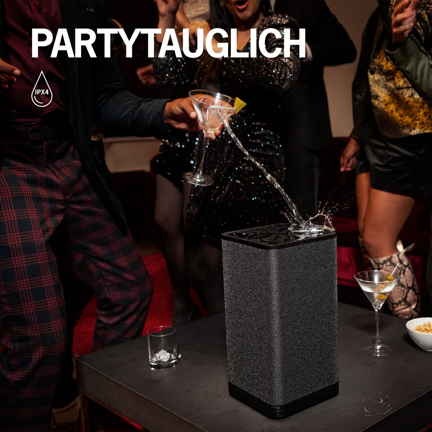 Ultimate Ears HYPERBOOM Tragbarer Bluetooth-Lautsprecher | Lauter kabelloser Lautsprecher mit starkem Bass, Wasserabweisend IPX4, 45 m Reichweite, 24 Stunden Akkulaufzeit - Schwarz