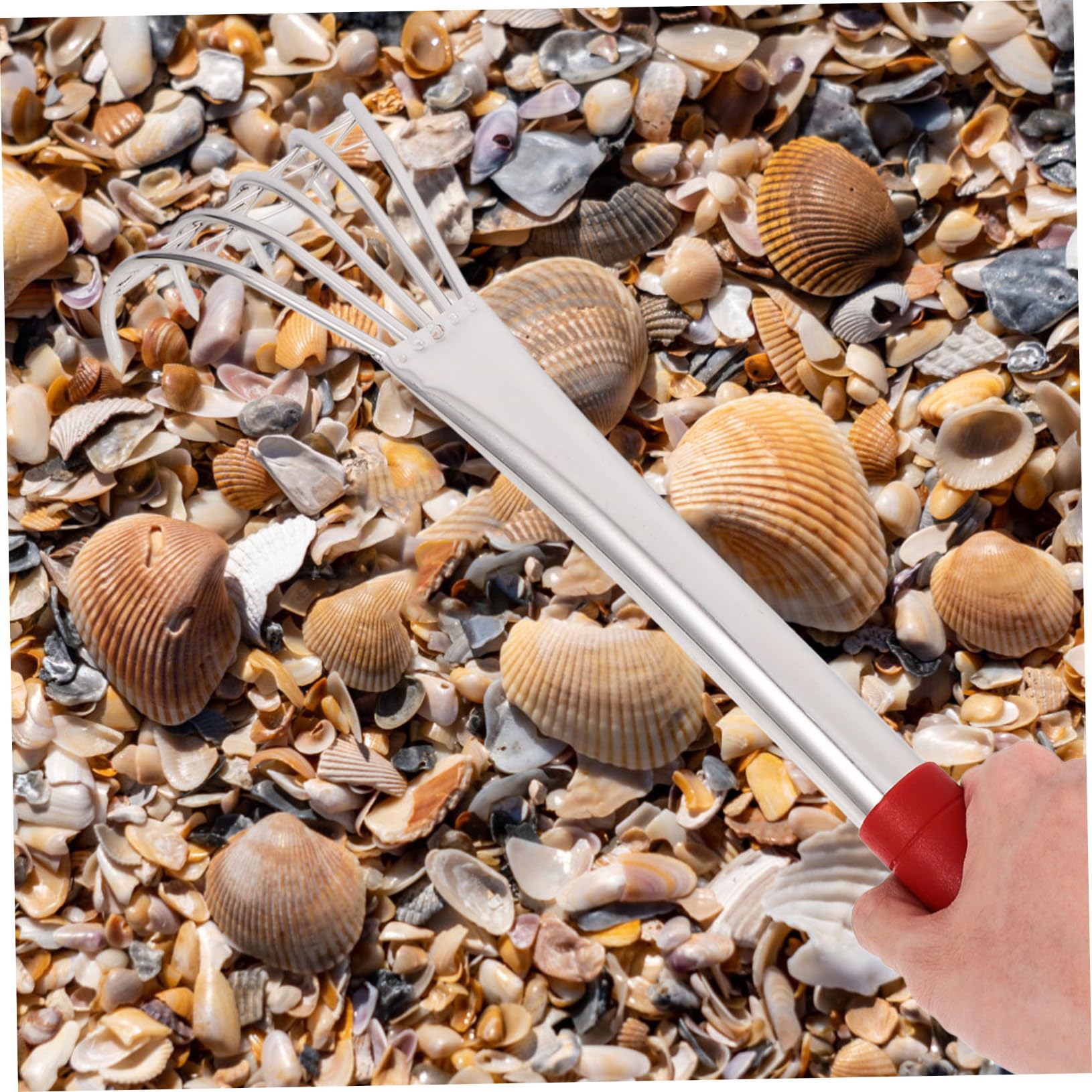 ibasenice 2 Stück Handrechen für Muscheln Vielseitiges Strand und Gartenwerkzeug zum Muscheln für Gartenarbeiten Netz für von Meeresfrüchten