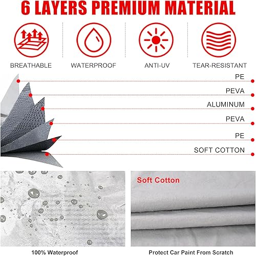 Miniatura 4 de Fundas impermeables para automóvil de repuesto para Ford Mustang 1994-2024, 6 capas para todo tipo de clima, ajuste personalizado, con puerta con