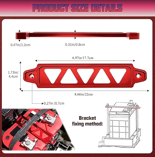 Miniatura 2 de Wazzh Soporte de Batería de Aleación de Aluminio, Soporte de Retención, Accesorios para Coche.