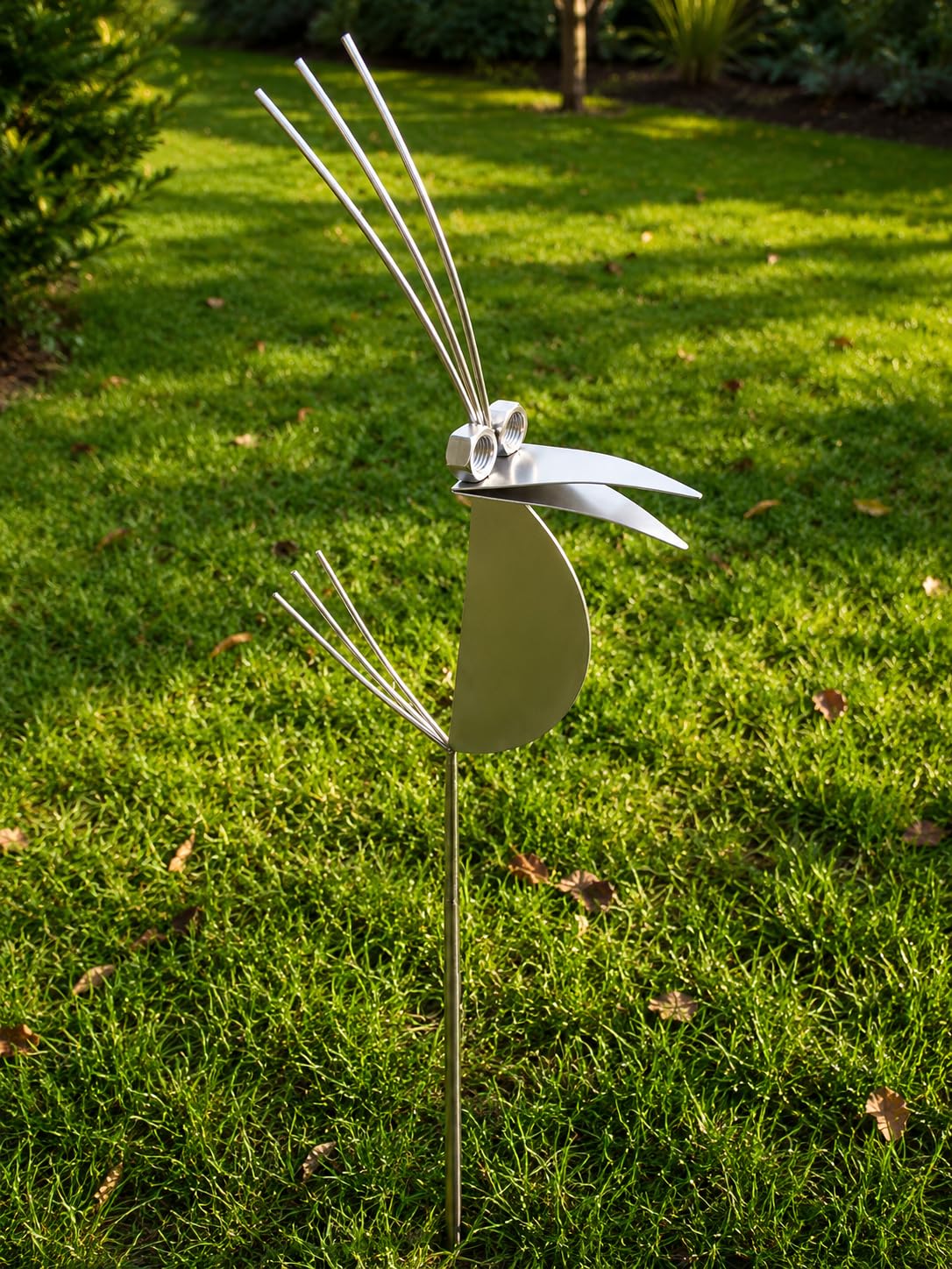 Generisch Edelstahl Vogel/Garten Skulptur 120cm Granitvogel V2A
