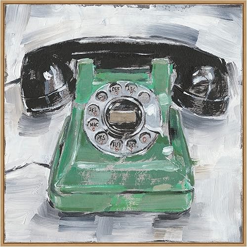 Miniatura 20 de Amanti Art Framed Canvas Wall Art 16x16 Retro Phone III by Ethan Harper, Framed Wall Art Canvas, Still Life Artwork, Traditional Decor, Small Poster