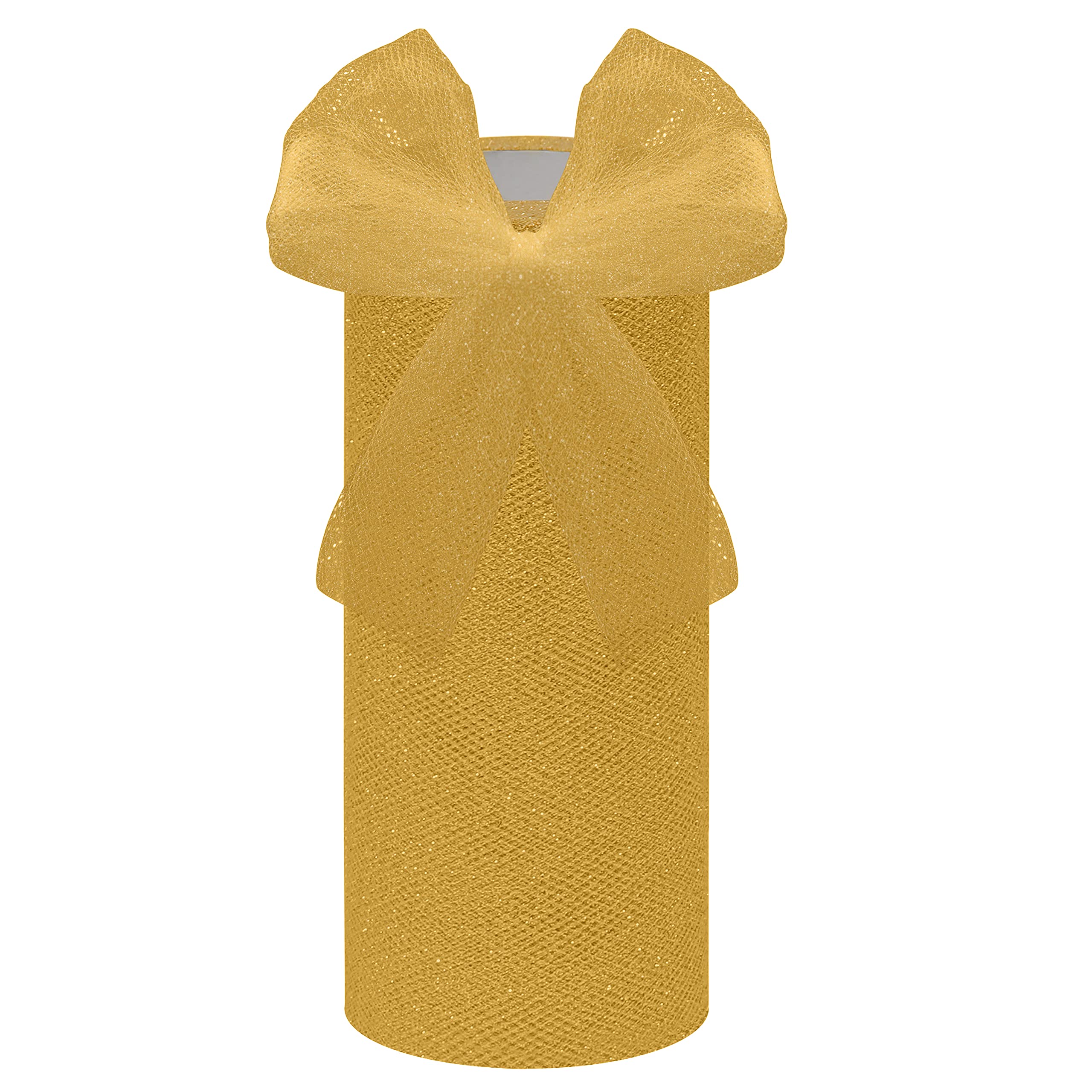 Nastro Tulle Glitterato Oro 15cm X 23m - 2 Rotoli Per Decorazioni Matrimoni E Feste - Foto 13