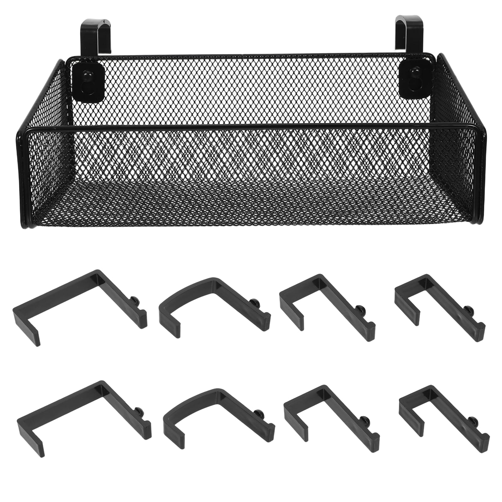 OSOLADY Bedside Hanging Storage Basket with Phone Holder Metal Wire Organizer for Bunk Beds and Dorm Rooms Space Saving for Essentials Black