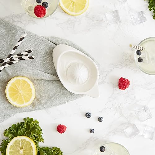 Miniatura 4 de RSVP Colección internacional de herramientas de cocina de porcelana, exprimidormanchador de cítricos, color blanco