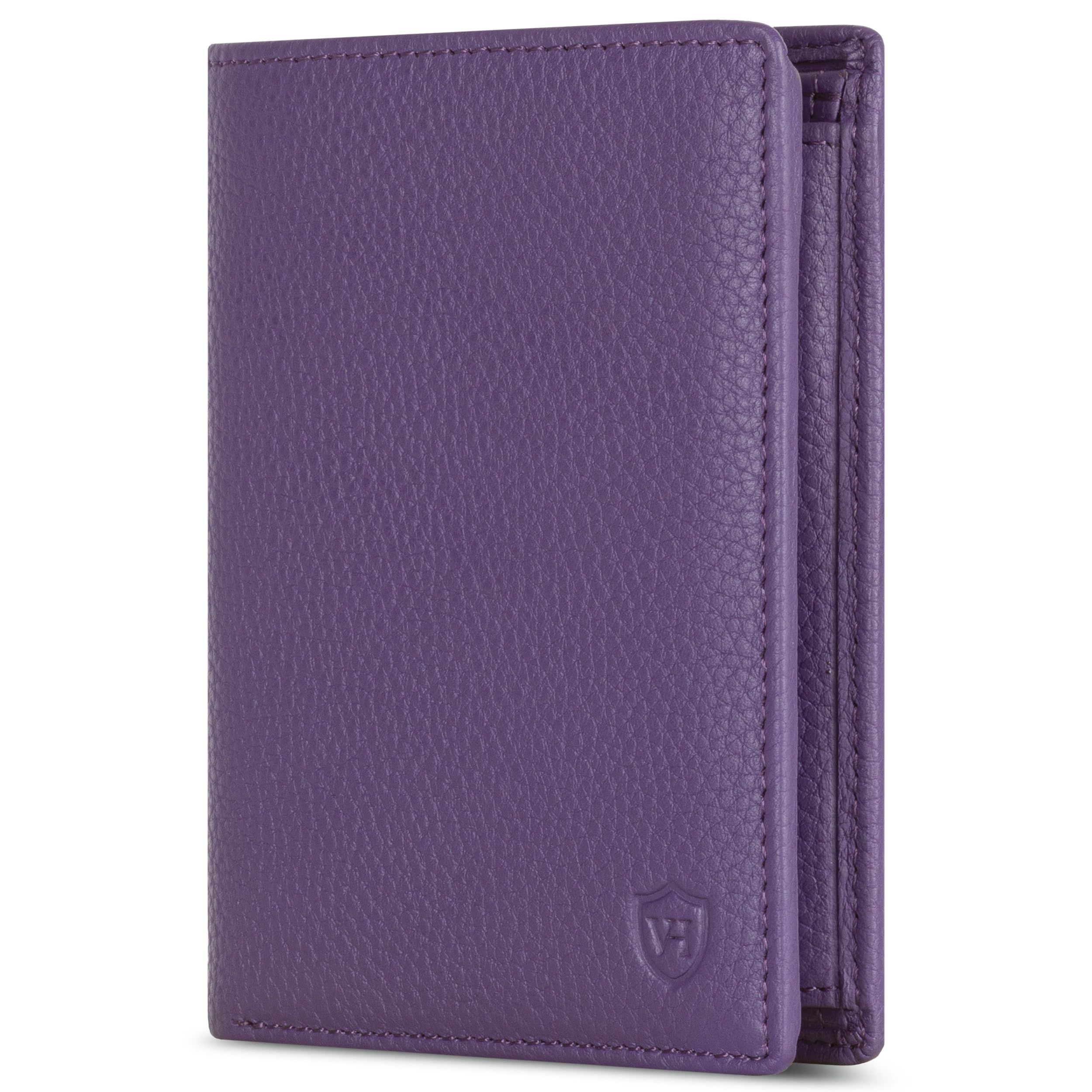 VON HEESEN Leder Geldbörse RFID Schutz I Echtleder Geldbeutel für Damen & Herren I Portemonnaie Brieftasche Wallet Portmonee (Violet)