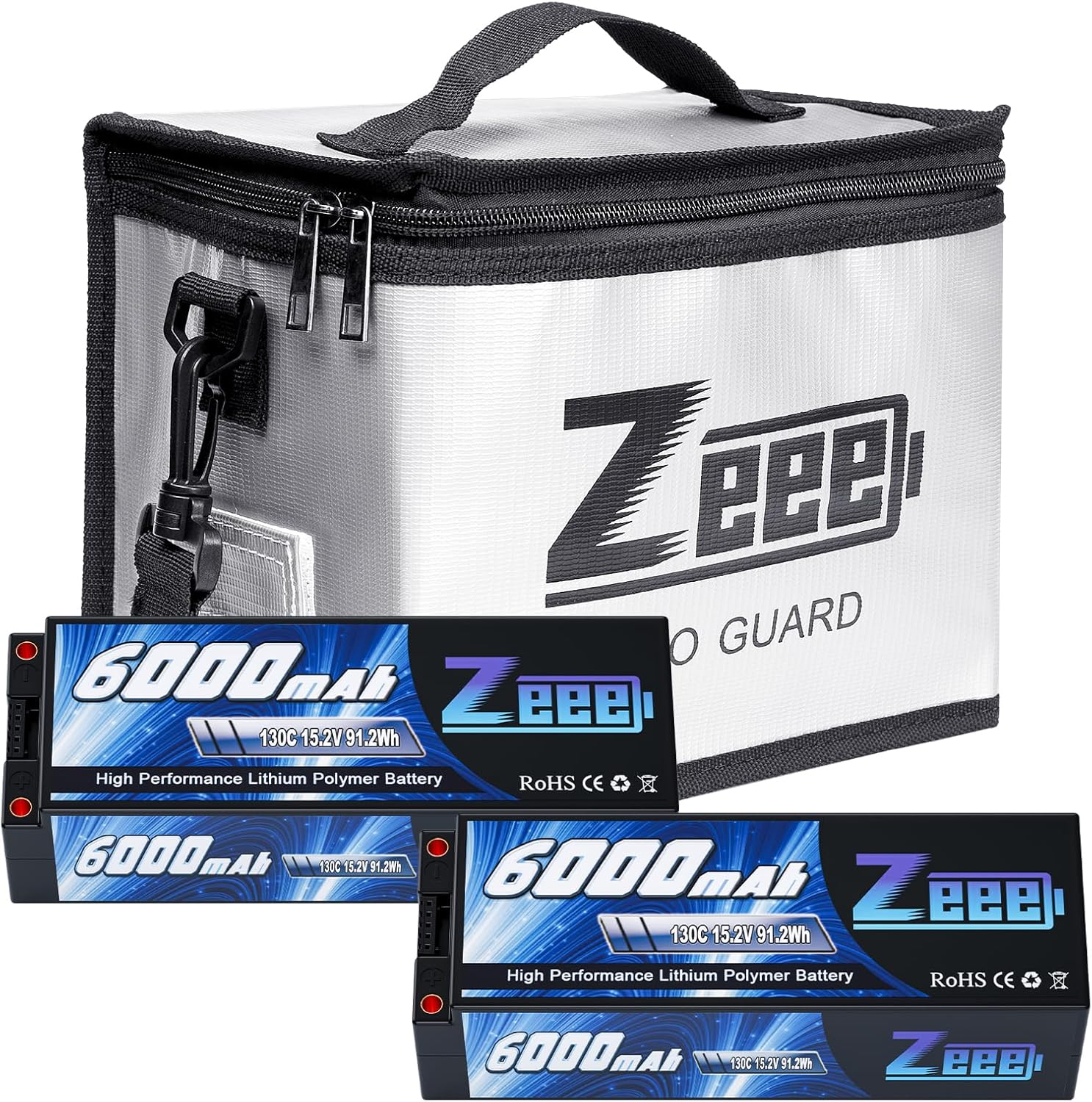 Zeee 15.2V 130C 6000mAh 4S RC Lipo Battery with 5mm Bullet