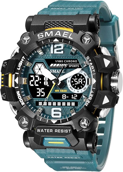SMAEL Men's Military Watch Outdoor LED Digital Watch Waterproof